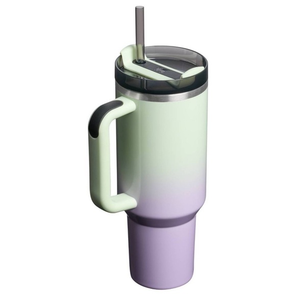 NWT 40oz Stanley Green/Purple Ombre Tumbler with Straw - Picture 2 of 4